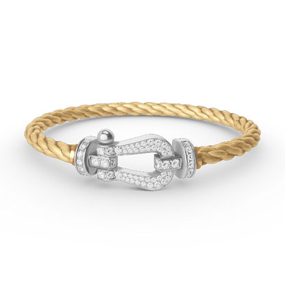 [Clover]FORCE LARGE HORSESHOE FULL DIAMOND BRACELET SILVER