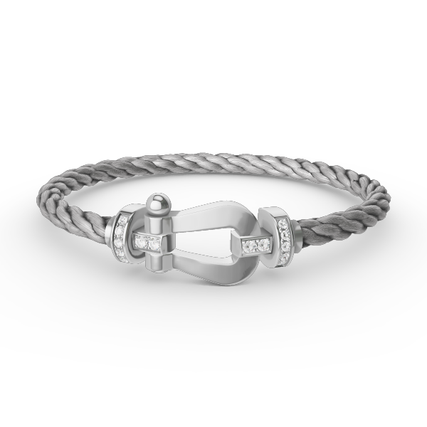 [Clover]FORCE LARGE HORSESHOE HALF DIAMOND BRACELET SILVER