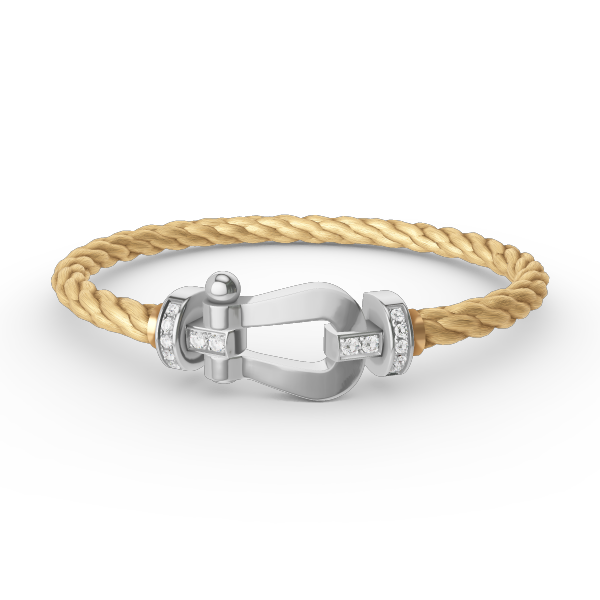 [Clover]FORCE LARGE HORSESHOE HALF DIAMOND BRACELET SILVER