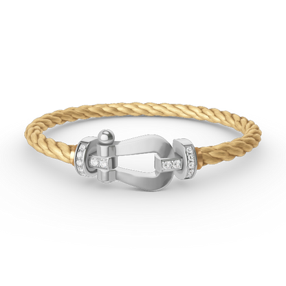 [Clover]FORCE LARGE HORSESHOE HALF DIAMOND BRACELET SILVER