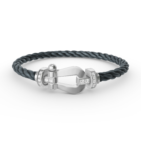 [Clover]FORCE LARGE HORSESHOE HALF DIAMOND BRACELET SILVER