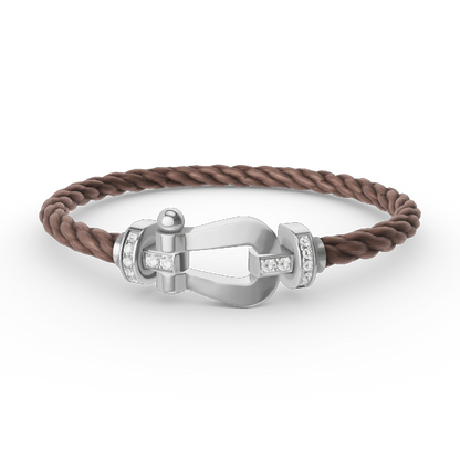 [Clover]FORCE LARGE HORSESHOE HALF DIAMOND BRACELET SILVER