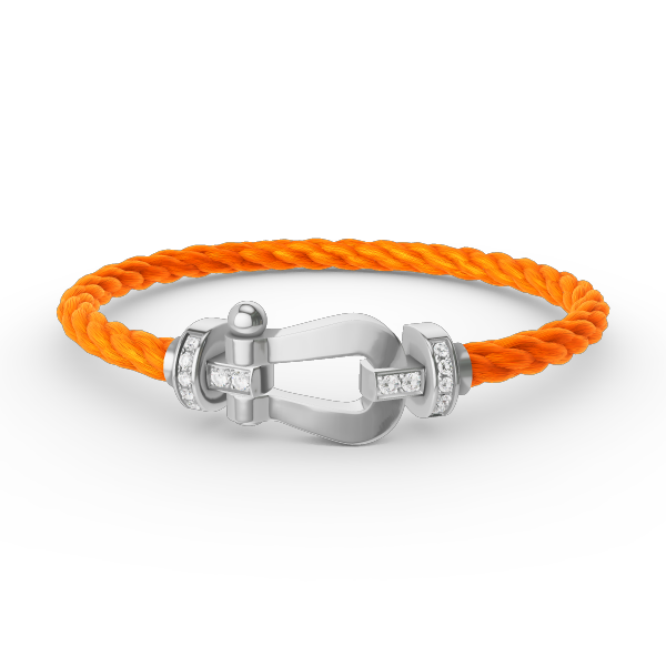 [Clover]FORCE LARGE HORSESHOE HALF DIAMOND BRACELET SILVER