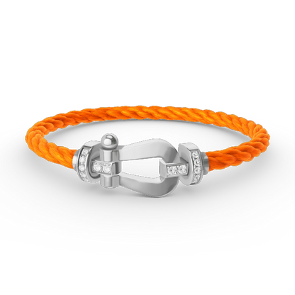 [Clover]FORCE LARGE HORSESHOE HALF DIAMOND BRACELET SILVER