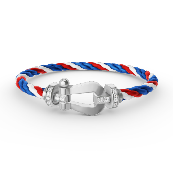 [Clover]FORCE LARGE HORSESHOE HALF DIAMOND BRACELET SILVER