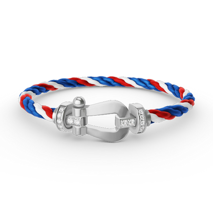 [Clover]FORCE LARGE HORSESHOE HALF DIAMOND BRACELET SILVER