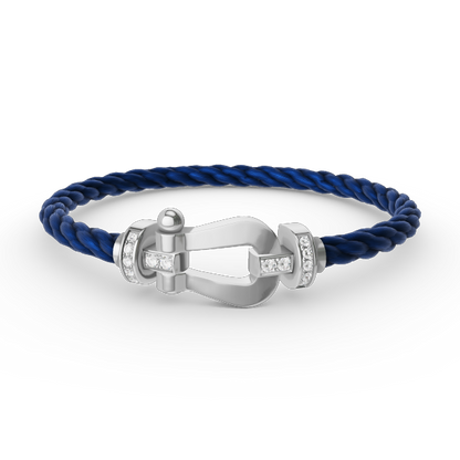 [Clover]FORCE LARGE HORSESHOE HALF DIAMOND BRACELET SILVER
