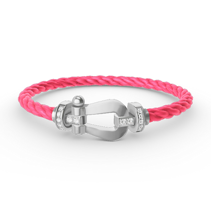 [Clover]FORCE LARGE HORSESHOE HALF DIAMOND BRACELET SILVER