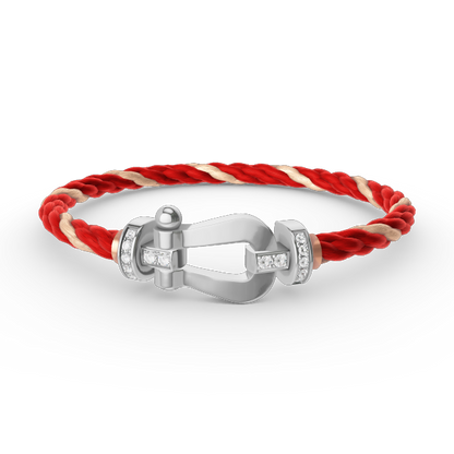 [Clover]FORCE LARGE HORSESHOE HALF DIAMOND BRACELET SILVER