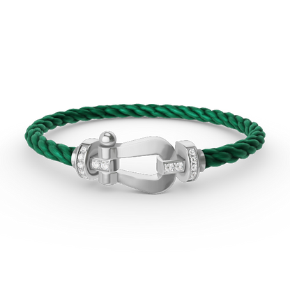 [Clover]FORCE LARGE HORSESHOE HALF DIAMOND BRACELET SILVER