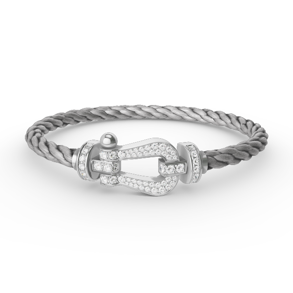 [Clover]FORCE LARGE HORSESHOE FULL DIAMOND BRACELET SILVER
