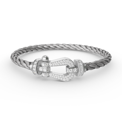 [Clover]FORCE LARGE HORSESHOE FULL DIAMOND BRACELET SILVER