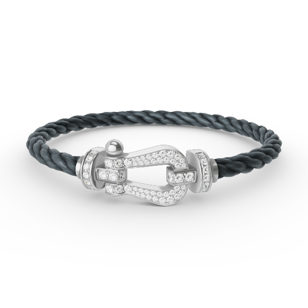 [Clover]FORCE LARGE HORSESHOE FULL DIAMOND BRACELET SILVER