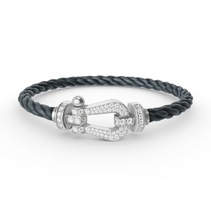 [Clover]FORCE LARGE HORSESHOE FULL DIAMOND BRACELET SILVER