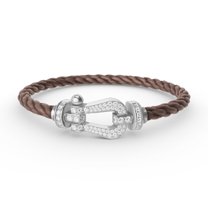 [Clover]FORCE LARGE HORSESHOE FULL DIAMOND BRACELET SILVER