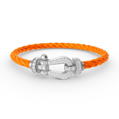 [Clover]FORCE LARGE HORSESHOE FULL DIAMOND BRACELET SILVER