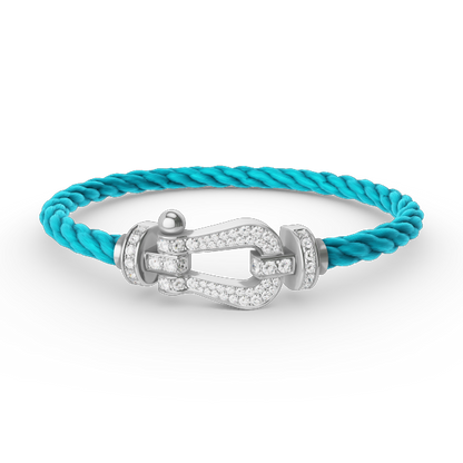 [Clover]FORCE LARGE HORSESHOE FULL DIAMOND BRACELET SILVER