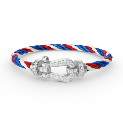 [Clover]FORCE LARGE HORSESHOE FULL DIAMOND BRACELET SILVER