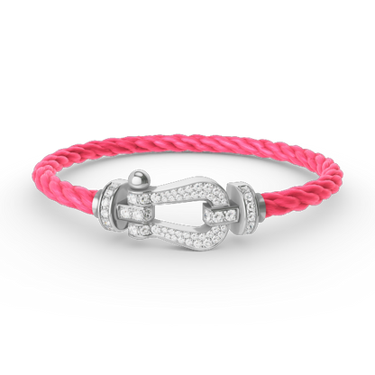 [Clover]FORCE LARGE HORSESHOE FULL DIAMOND BRACELET SILVER