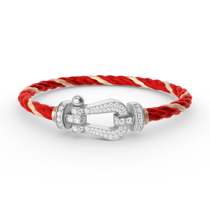 [Clover]FORCE LARGE HORSESHOE FULL DIAMOND BRACELET SILVER