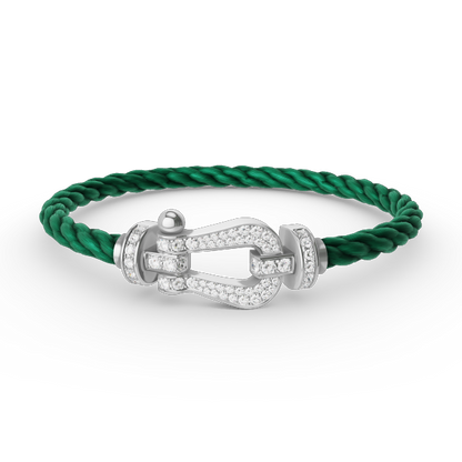 [Clover]FORCE LARGE HORSESHOE FULL DIAMOND BRACELET SILVER