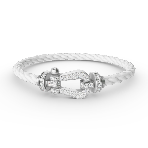 [Clover]FORCE LARGE HORSESHOE FULL DIAMOND BRACELET SILVER