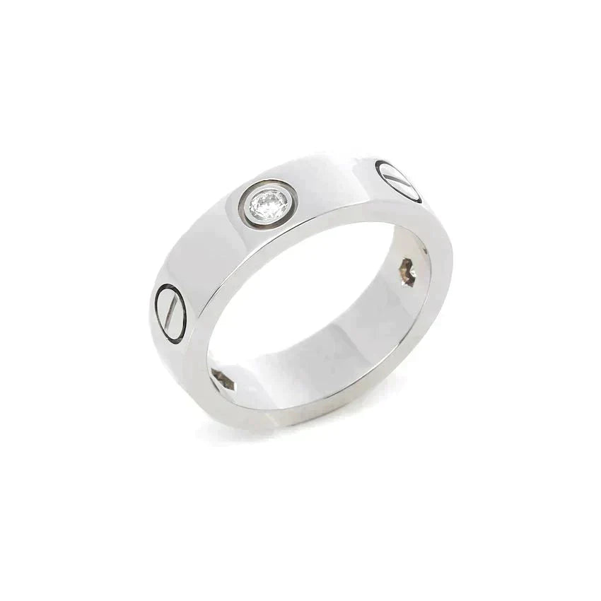 [Clover]LOVE RING 5.5MM 3 DIAMONDS SILVER