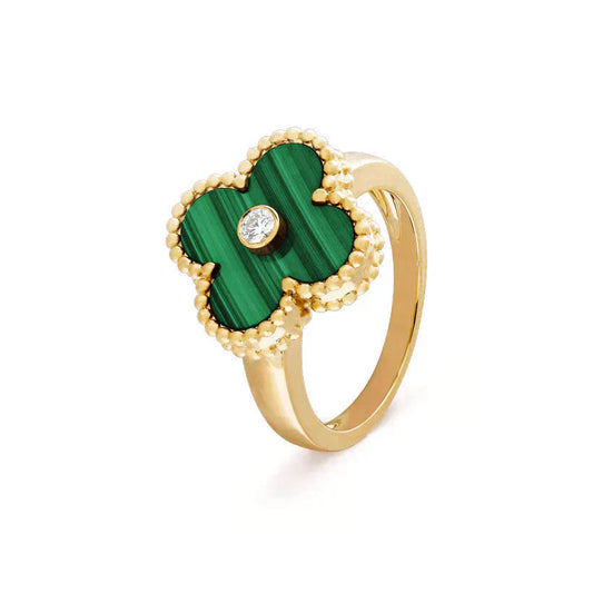 [Clover]CLOVER MALACHITE RING GOLD DIAMOND