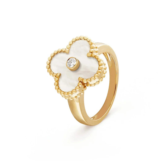 [Clover]CLOVER PINK MOP RING GOLD DIAMOND
