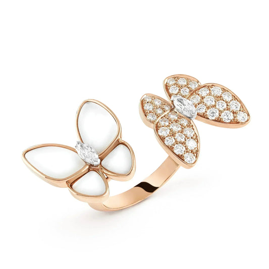 [Clover]TWIN BUTTERFLY DIAMOND MOP RING