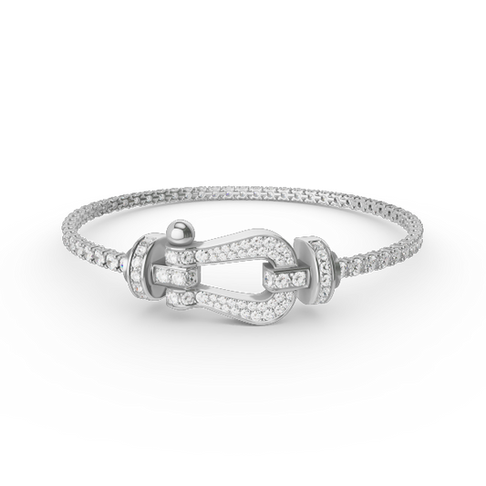 [Clover]FORCE  LARGE HORSESHOE FULL DIAMOND TENNIS BRACELET