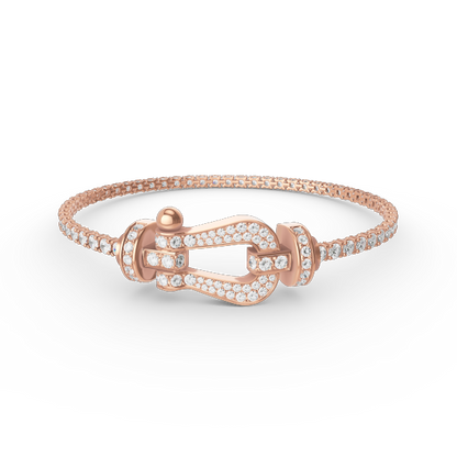 [Clover]FORCE  LARGE HORSESHOE FULL DIAMOND TENNIS BRACELET