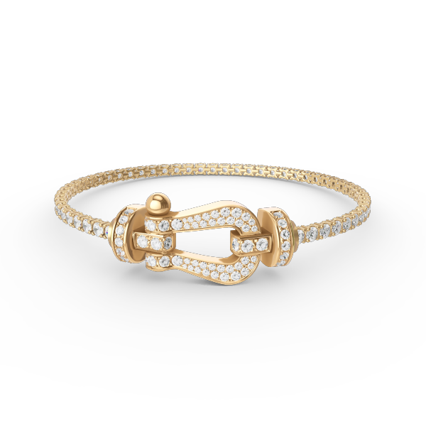 [Clover]FORCE  LARGE HORSESHOE FULL DIAMOND TENNIS BRACELET