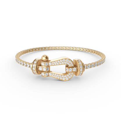 [Clover]FORCE  LARGE HORSESHOE FULL DIAMOND TENNIS BRACELET